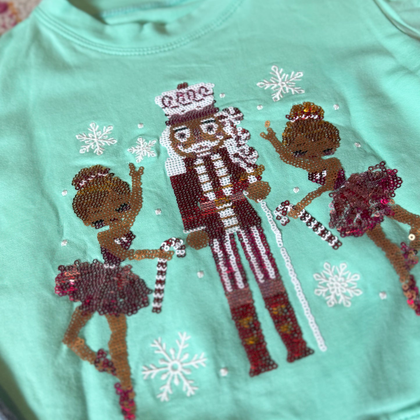 Mint Sequin Nutcracker Sweatshirt