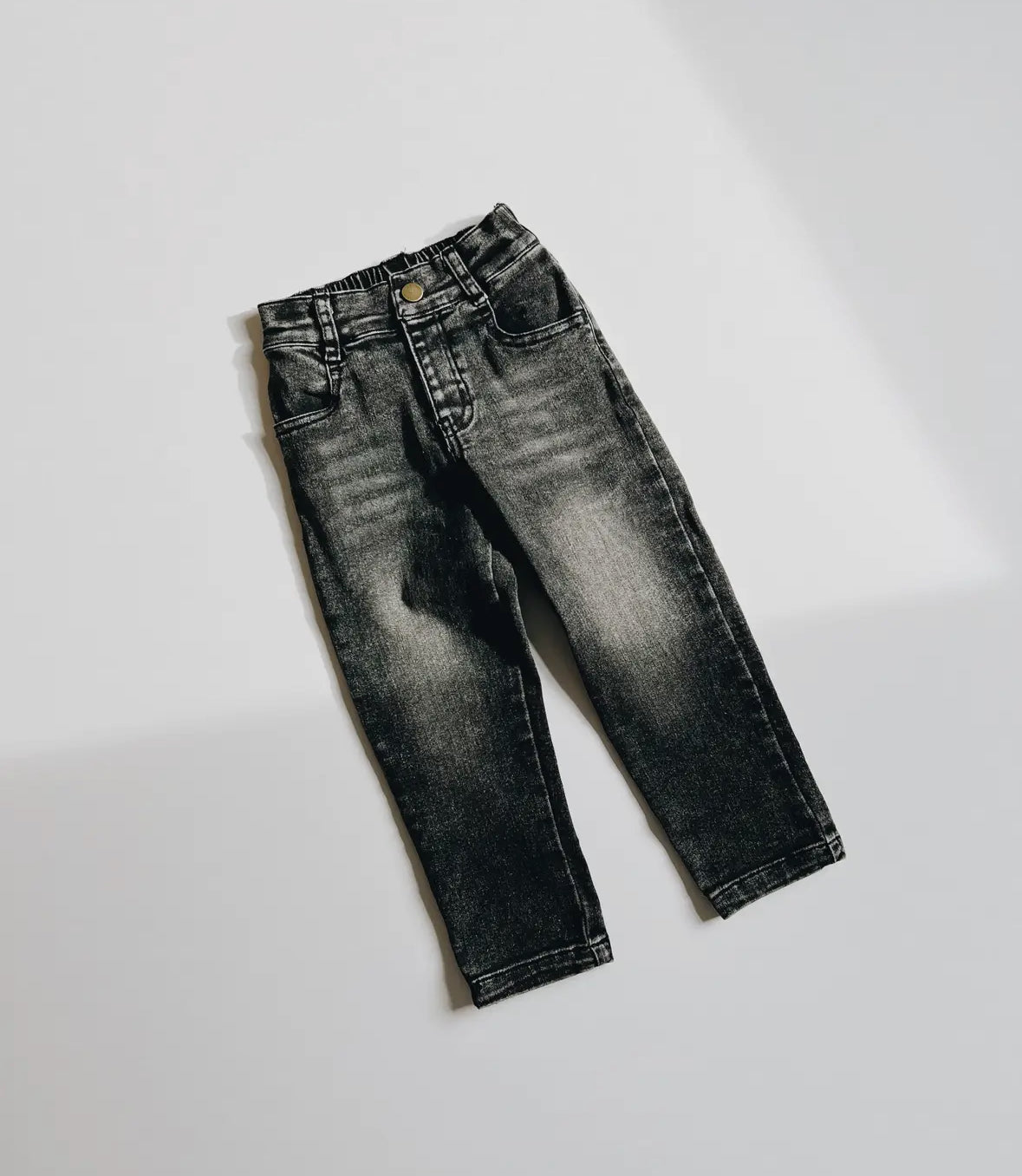 Faded Black Stretch Denim