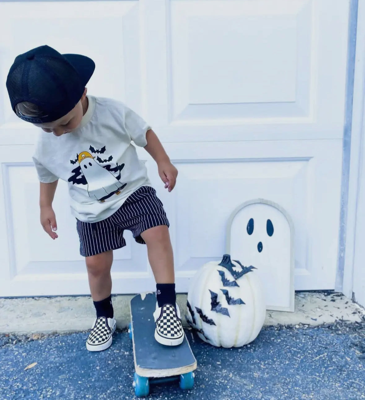 Halloween Skate Ghost Graphic Tee