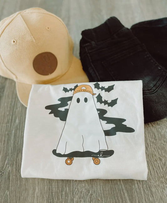 Halloween Skate Ghost Graphic Tee