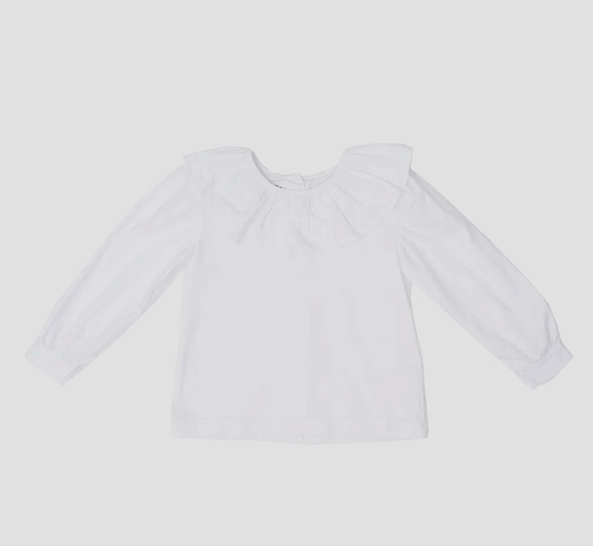 Larrison White Dot Ruffle Collar Shirt