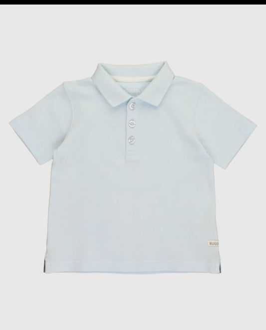 Boys Light Blue Pique Short Sleeve Polo