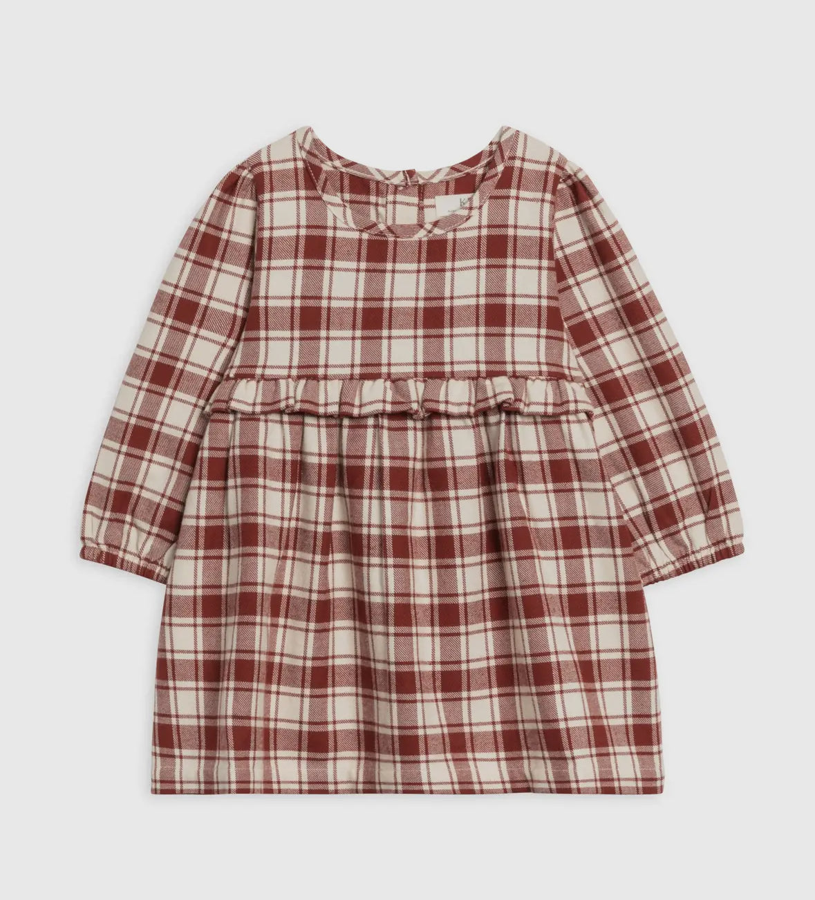 Garnet Plaid Sydney Flannel Ruffle Dress