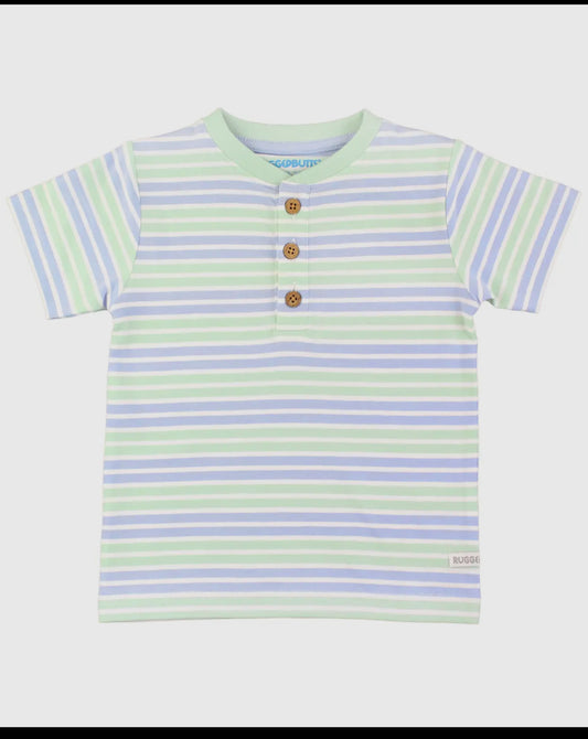 Boys Surf Crew Stripe Short Sleeve Knit Henley