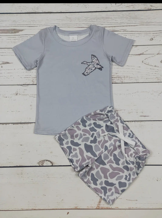 Duck Camouflage Printed Short Set