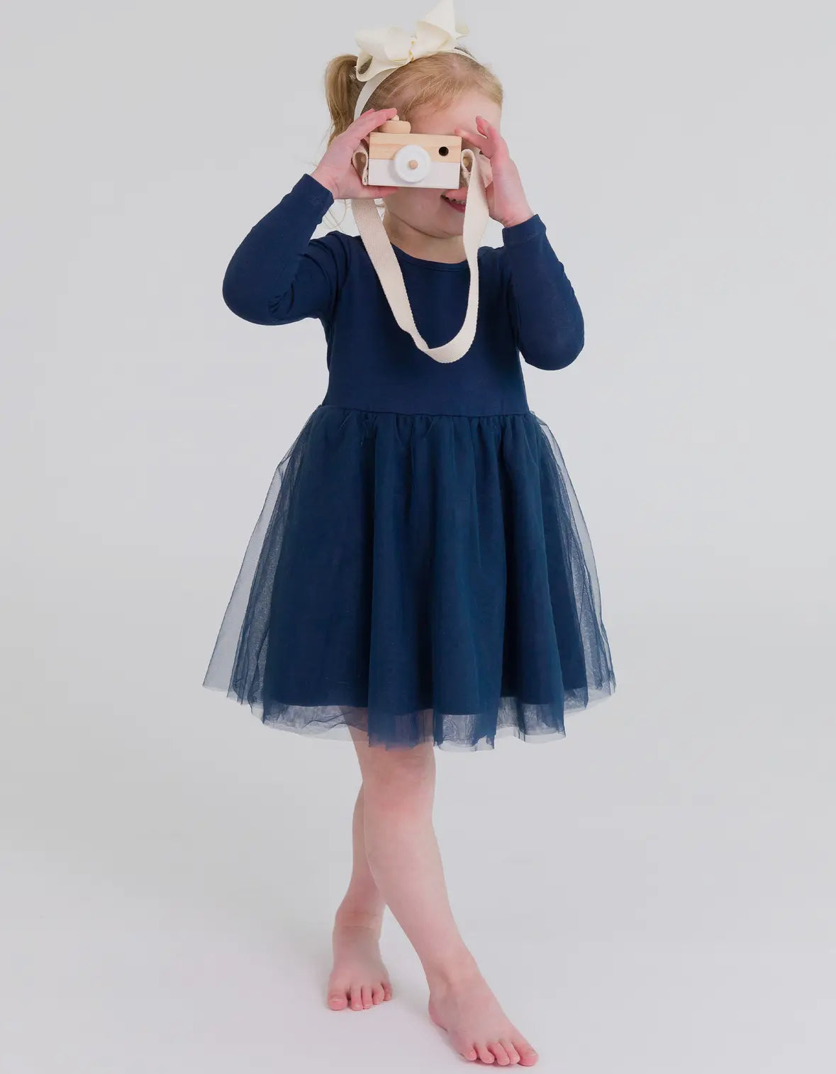 Girls Navy Tuelle Twirl Dress