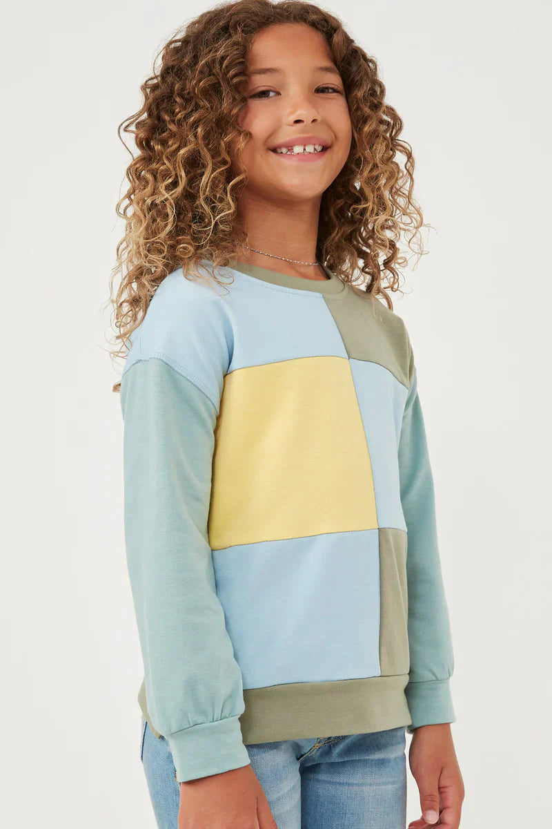 Color Blocked French Terry Pullover